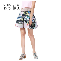 秋水伊人夏季新款女装花色清凉半身裙FV237