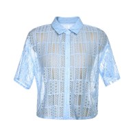 秋水伊人2021夏季新款女装欧洲站洋气短袖设计感小众衬衫潮S260