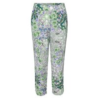 秋水伊人2021夏装印花七分小脚裤雪纺简约裤子S378