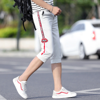 稻草人(Mexican)七分裤男韩版潮青少年修身薄款短裤潮学生宽松运动五分裤百搭中裤