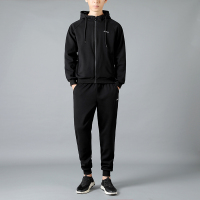 稻草人(Mexican)跑步运动服套装男休闲装春秋抓绒连帽款运动装卫衣两件套