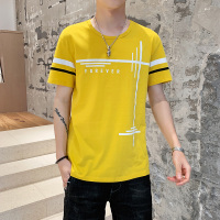 稻草人(Mexican)男士上衣夏季宽松圆领半袖打底衫韩版港风休闲短袖男T恤棉潮