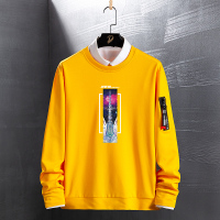 稻草人(Mexican)春秋季男士圆领卫衣外套韩版潮流上衣服休闲长袖打底衫男