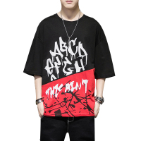 稻草人(Mexican)男士夏季T恤韩版潮流帅气半袖圆领宽松嘻哈衣服体恤衫