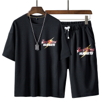 俞兆林(YUZHAOLIN)短袖T恤男士夏季韩版宽松套装学生ins潮牌两件套