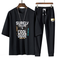 俞兆林(YUZHAOLIN)短袖t恤男士休闲运动套装夏季九分裤韩版潮流网红T恤男