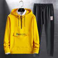 俞兆林(YUZHAOLIN)男士卫衣套头潮牌套装半拉链长袖连帽港风春秋款一套衣服