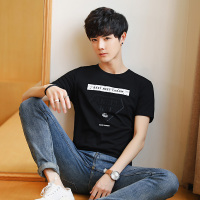 富贵鸟(FUGUINIAO)T恤 男2018夏季新品圆领半袖t恤衫男装韩版修身潮流 18169FG1906
