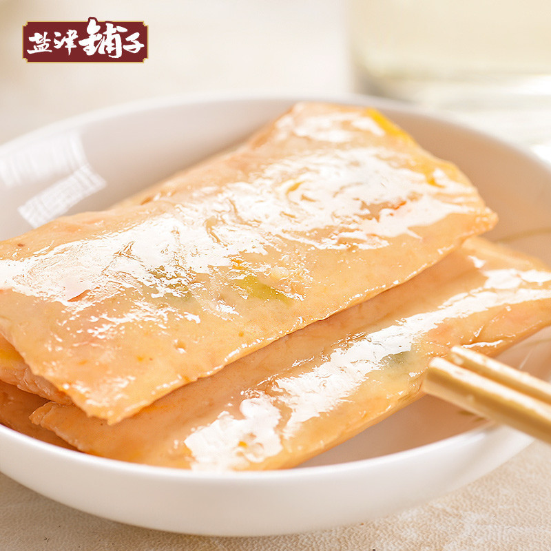 盐津铺子_蒸鱼卷原味158g 鱼类即食小零零食香辣豆干