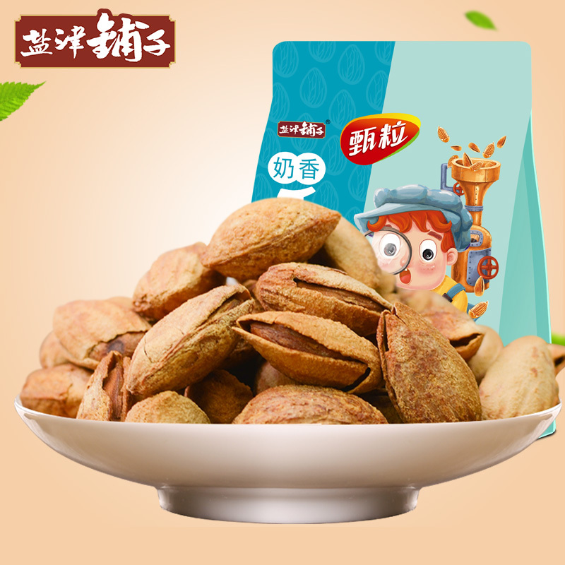 盐津铺子手剥奶香巴旦木180g坚果零食干果扁桃仁袋装