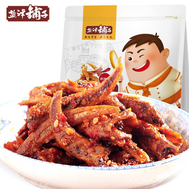 盐津铺子湖南特产小鱼仔小吃零食即食小鱼干香辣银线毛毛鱼酱汁味130g