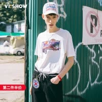 viishow短袖T恤男圆领套头男士潮牌体恤青年学生帅气5