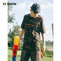 viishowT恤男 男士宽松夏季清凉衣服潮牌迷彩短袖上衣