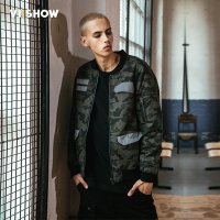 viishow潮牌棉衣外套迷彩冬款棉服棒球服短款撞色男上衣修身