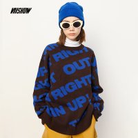 viishow2018冬季新款针织衫女 韩版厚款保暖女士毛衣圆领套头潮牌