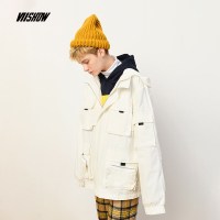 viishow2018新款夹克女士韩版多口袋工装外套衣服情侣款流行百搭