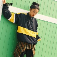 viishow2018新款夹克女秋冬个性潮流字母宽松拉链长袖外套情侣