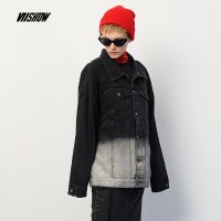 viishow2018秋冬新款夹克女黑白拼色 个性休闲韩版上衣学生情侣