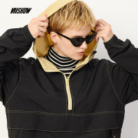 viishow2018新款秋冬夹克女黑色运动休闲连帽宽松外套情侣上衣