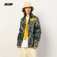 viishow2018新款衬衫女oversize迷彩休闲长袖上衣情侣学生外套
