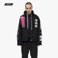 viishow2019春季新款夹克男 潮牌涂鸦印花男士外套开衫韩版学生款