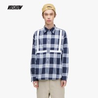 viishow2019春装新款长袖衬衫男 韩版格子青年学生上衣男士衣服