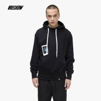 viishow2019春装新款卫衣男 潮牌印花套头连帽外套男士情侣装上衣