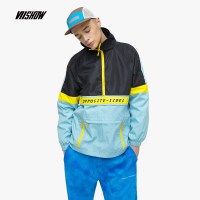 viishow2019春装新款夹克男 套头拼接男士上衣 保暖防风春秋外套