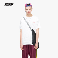 viishow2019夏季新款短袖T恤男 韩版圆领涂鸦男士上衣五分袖青年