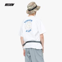 viishow2019夏季新款短袖T恤男 潮牌印花男士短T休闲清凉上衣白色