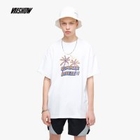 viishow2019夏季新款短袖T恤男 潮牌圆领男士休闲半袖上衣白色