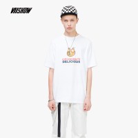 viishow2019夏装新款短袖T恤男 青年圆领韩版套头上衣男士印花