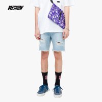 viishow2019夏装新款牛仔短裤男 潮牌男士破洞裤韩版学生休闲裤子