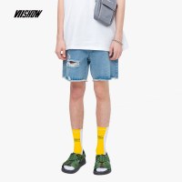 viishow2019夏装新款牛仔短裤男 韩版破洞男士休闲裤青年五分裤