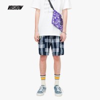 viishow2019夏装新款短裤男 潮牌男士五分裤格子宽松透气休闲裤