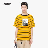 viishow2019夏装新款短袖T恤男 潮牌圆领条纹上衣男士体恤青年