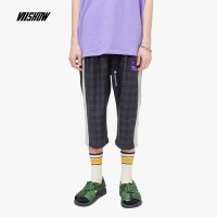 viishow2019夏装新款休闲裤男 潮牌男士九分裤青年格子帅气裤子