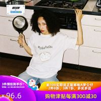 哆啦A梦联名短袖T恤男2019夏季白色印花男士体恤情侣装上衣圆领