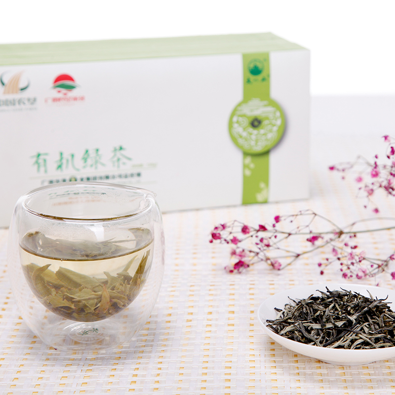 【中国农垦】广西 大明山 有机绿茶礼盒125g/盒（5g*25泡） 烘青绿茶 汤色亮绿 清香绿茶