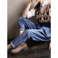 轩兹哈伦裤女牛仔裤宽松2019春季新款韩版高腰萝卜裤显瘦百搭长裤潮