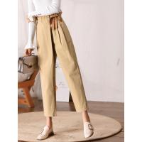 轩兹哈伦裤女宽松九分裤秋季2019新款韩版高腰花苞直筒休闲裤子工装裤