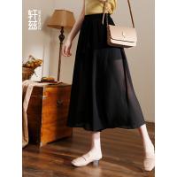 轩兹坠感阔腿裤女2019夏季新款韩版宽松九分裙裤高腰百搭休闲裤子