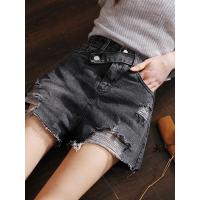 轩兹牛仔短裤女宽松2019夏季新款韩版学生百搭毛边阔腿裤chic热裤