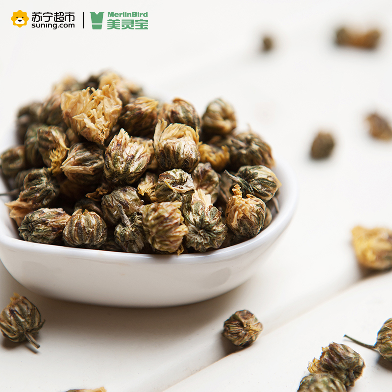 美灵宝花草茶菊花茶头采桐乡杭白菊胎菊罐装50克