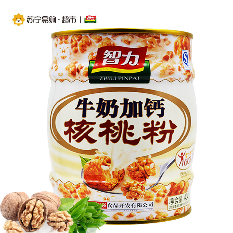 【苏宁超市】智力牛奶加钙核桃粉404g/罐 营养早餐食品代餐粉