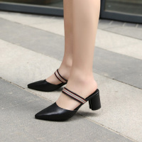 格瑞迪欧 2018夏季新款凉鞋韩版高跟鞋女鞋粗跟女士鞋子拖鞋凉拖女装鞋DX966