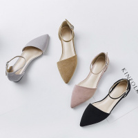 格瑞迪欧 百搭仙女软妹chic小清新包头平底凉鞋女夏2018新款一字扣带尖头鞋M3-351