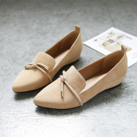 格瑞迪欧 真皮女鞋韩版蝴蝶结平底内增高单鞋时尚气质羊皮鞋子DX239