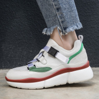 格瑞迪欧 透气网布松糕鞋厚底真皮登山运动老爹鞋单鞋秋季8750