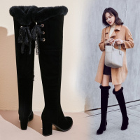 格瑞迪欧 雪地靴女高筒靴2018秋冬新款厚底内增高休闲棉鞋中跟过膝长靴N2243